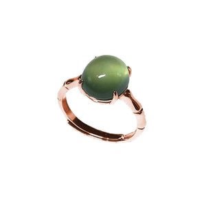 Translucent Prehnite Adjustable Silver Ring