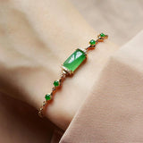 Green Inlaid Sun Bracelet for Women