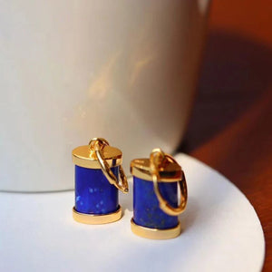 Lapis Lazuli Earrings Chinese Retro Silver Jewelry