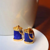 Lapis Lazuli Earrings Chinese Retro Silver Jewelry