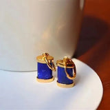 Lapis Lazuli Earrings Chinese Retro Silver Jewelry