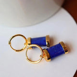 Lapis Lazuli Earrings Chinese Retro Silver Jewelry