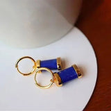 Lapis Lazuli Earrings Chinese Retro Silver Jewelry