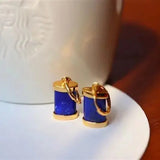 Lapis Lazuli Earrings Chinese Retro Silver Jewelry