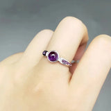 Lavender Amethyst Egg Surface Opening Adjustable Ring