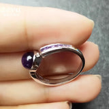 Lavender Amethyst Egg Surface Opening Adjustable Ring