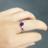 Lavender Amethyst Egg Surface Opening Adjustable Ring