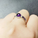 Lavender Amethyst Egg Surface Opening Adjustable Ring