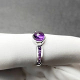Lavender Amethyst Egg Surface Opening Adjustable Ring