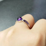 Lavender Amethyst Egg Surface Opening Adjustable Ring