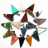 Stone Multicolor Triangle Necklace Pendant DIY Men Women Accessories