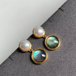 Strange Universe Planet Fritillaria Pearl Ring Earrings