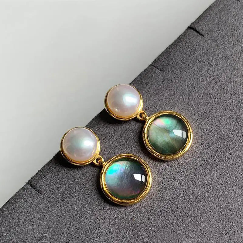 Strange Universe Planet Fritillaria Pearl Ring Earrings