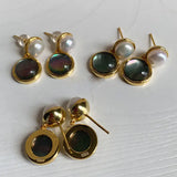 Strange Universe Planet Fritillaria Pearl Ring Earrings