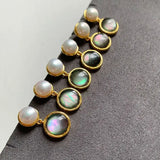 Strange Universe Planet Fritillaria Pearl Ring Earrings