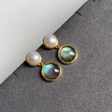 Strange Universe Planet Fritillaria Pearl Ring Earrings