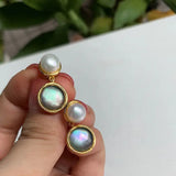 Strange Universe Planet Fritillaria Pearl Ring Earrings