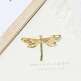 Women's Natural Pearl Dragonfly Brooch with Cubic Zirconia
