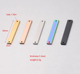 20Pcs 1.5*6*35mm Stainless Steel Rectangle Bar Charm