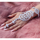 Crystal Rhinestone Lady Bracelet Ring Set Charm Women's Party Jewelry