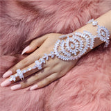 Crystal Rhinestone Lady Bracelet Ring Set Charm Women's Party Jewelry