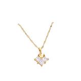 Peach Heart Crown Titanium Steel Necklace