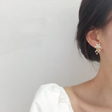 Opal Flower Earrings with Zirconium S925 Sterling Silver