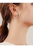 Opal Flower Earrings with Zirconium S925 Sterling Silver