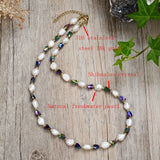 Colorful Pearl Crystal Necklace Bohemian Girl Clavicle Necklace