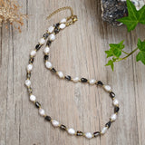 Colorful Pearl Crystal Necklace Bohemian Girl Clavicle Necklace