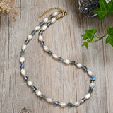 Colorful Pearl Crystal Necklace Bohemian Girl Clavicle Necklace