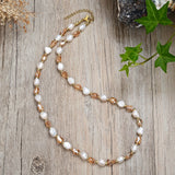 Colorful Pearl Crystal Necklace Bohemian Girl Clavicle Necklace