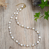 Colorful Pearl Crystal Necklace Bohemian Girl Clavicle Necklace