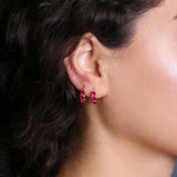 925 Silver Crystal Zircon Hoop Earrings Wedding Jewelry