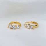 925 Silver Crystal Zircon Hoop Earrings Wedding Jewelry