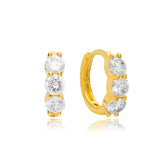925 Silver Crystal Zircon Hoop Earrings Wedding Jewelry