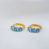 925 Silver Crystal Zircon Hoop Earrings Wedding Jewelry