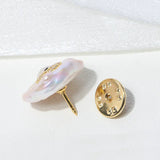 14K Plated Baroque Pearl Angel Eye CZ Brooch Lady Costume Jewelry