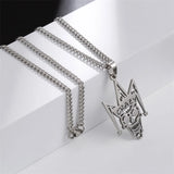 Dark Wind Evil Clown Demon Skull Necklace Halloween Jewelry