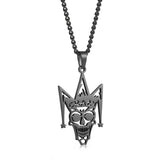 Dark Wind Evil Clown Demon Skull Necklace Halloween Jewelry
