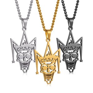 Dark Wind Evil Clown Demon Skull Necklace Halloween Jewelry