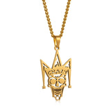 Dark Wind Evil Clown Demon Skull Necklace Halloween Jewelry
