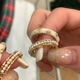 Retro Pearl Bamboo Creative Ring for Girls