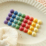 Multi-Color Resin Half Pill Earrings Hairpin Round Patch