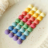Multi-Color Resin Half Pill Earrings Hairpin Round Patch