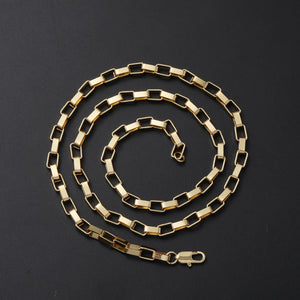 18K 5MM Box Chain 925 Sterling Silver Necklace for Men Women Party Wedding