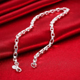 18K 5MM Box Chain 925 Sterling Silver Necklace for Men Women Party Wedding