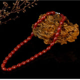 Red Agate Pearl Necklace 8*12MM Women's Jewelry