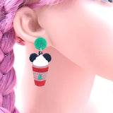 Drop mouse ice cream Christmas Earrings