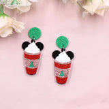 Drop mouse ice cream Christmas Earrings